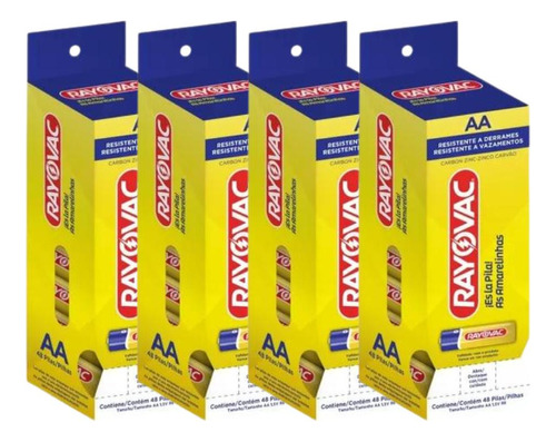 Kit Pilha Comum Rayovac As Amarelinhas Aa -  192 Pilhas