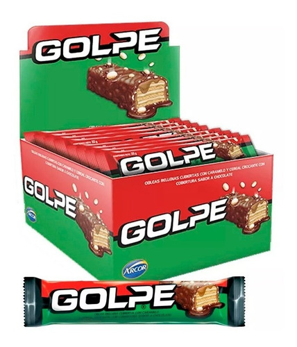  Golpe Display 810 Gr Chocolate Oblea 30 Unidades Caramelo