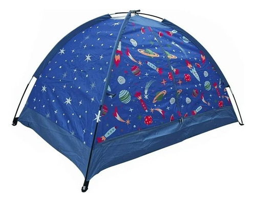 Casa De Campaña Para Niños Con Saco De Dormir Planetas Azul