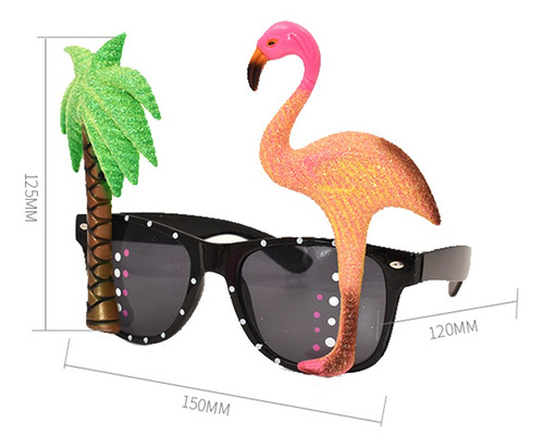 Imagen 7 de 8 de Novedad Gafas Redonda Tropical Flamenco Fiesta Gafas De Sol