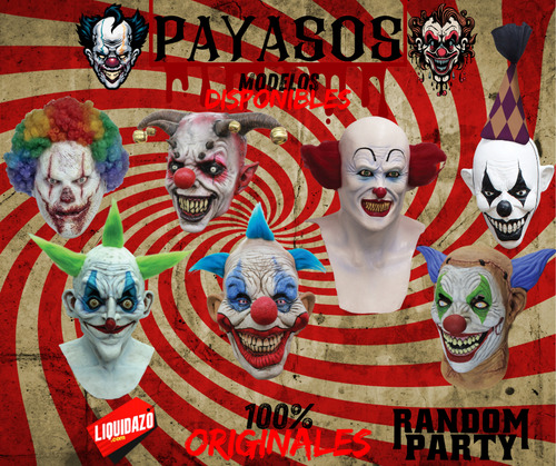 Mascara Payaso Open Ears Pelo Verde Halloween Terror