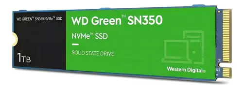 Disco Sólido Interno Western Digital Wd Green Sn350 Wds100t3g0c 1tb Verde