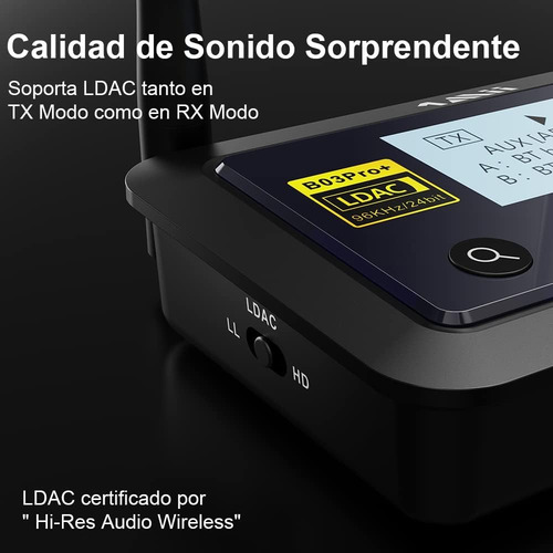 Receptor Transmisor Bluetooth 5.0 1mii B03pro+ Ldac Hi-res