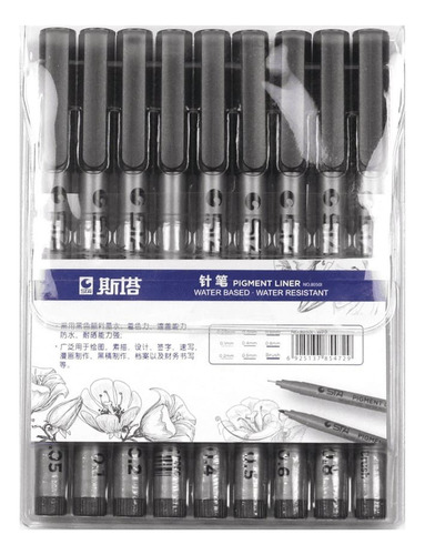 Set De 9 Tiralíneas Pigment Liner Sta