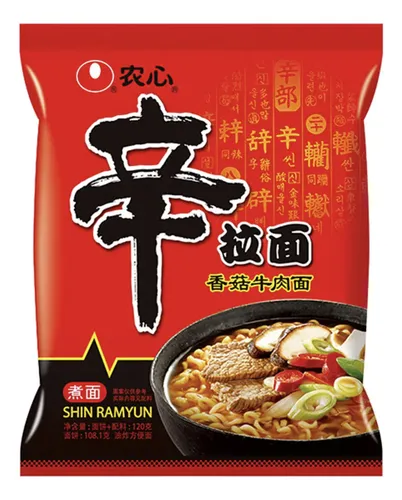 comprar Ramen Fideo Coreano Shin Ramyun 120 Gr Picante, Corea