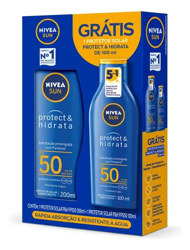 Kit Protetor Solar Nivea Protect Fps 50 200ml + Fps 50 100ml