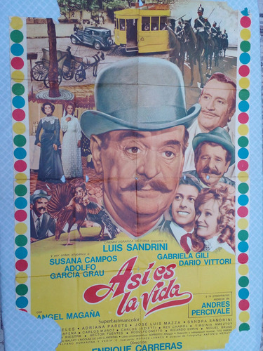 Afiche Cine Así Es La Vida L. Sandrini Magaña Vittori Póster