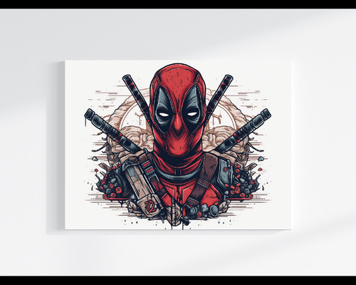 Arte De Pared Dibujos Deadpool Para Comedor 75x50cm