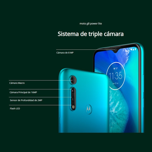 Moto G8 Power Lite 64 GB turquesa 4 GB RAM - Excelente (Reacondicionado)