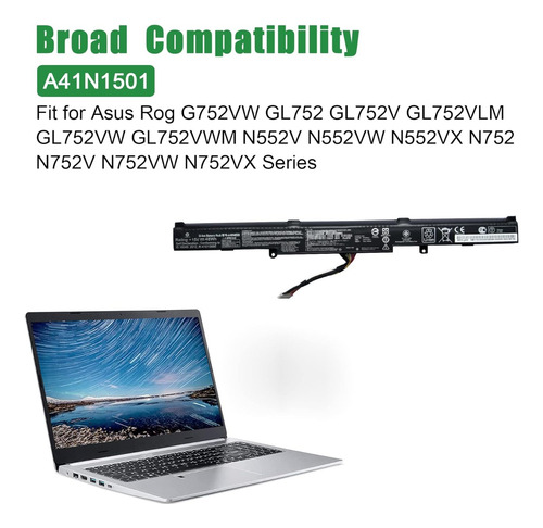 Bateria (a41n1501) Para Asus Gl752 N552v N752 Series Nueva
