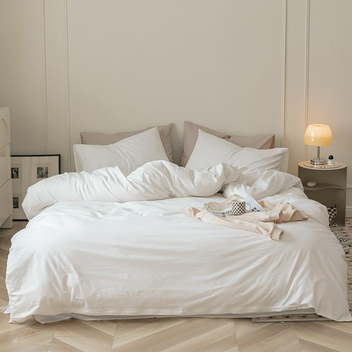 Luxlovery White Queen Comforter Juego De Edredón De Cama Bla