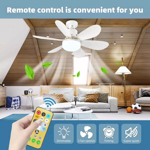 Ventilador Led Ventilador De Luz En Forma De Flor De 40w Q