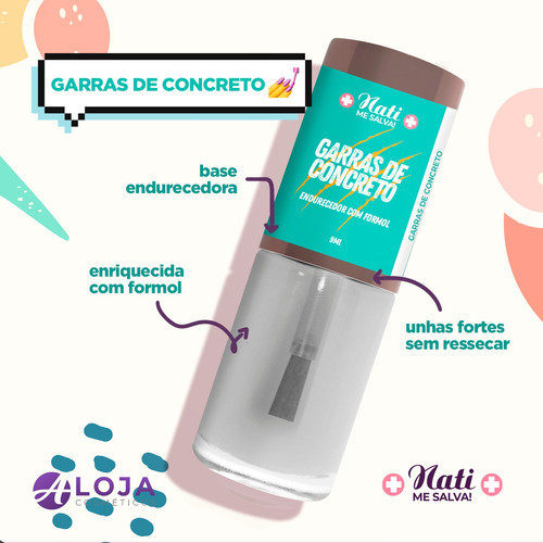 Imagem 10 de 10 de Kit Esmaltes Fortalecedor Nati Me Salva Completo +necessaire