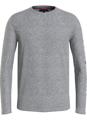 Polera Essential Flag Logo Gris Tommy Hilfiger