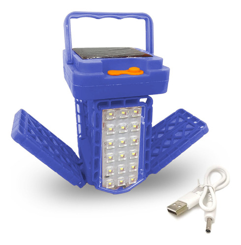 Foco Led De Emergencia Recargable 50w Celda Solar Portatil Lampara 72leds Color Azul - Dahua Lamp