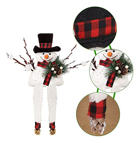 Adorno Navidad Muñecos Nieve Para Mesa Hogar 2 Unidades