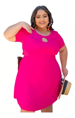 Vestido Soltinho Plus Size De Amarrar Estampado Floral