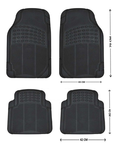 Imagen 5 de 7 de Set 4 Piezas Pisos De Goma Para Vehículos Universal Auto