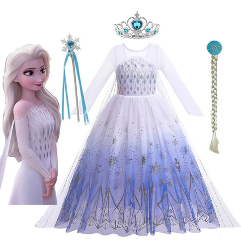 Vestido De Fiesta De Princesa Elsa Para Niñas  Película  [u]