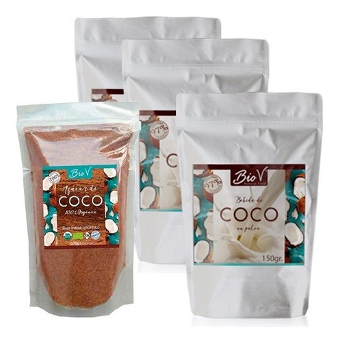 Pack 3 Leches De Coco En Polvo,  Azúcar De Coco De Regalo