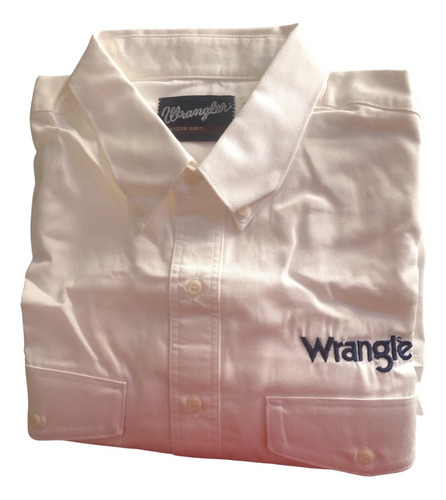 Camisa Western Wrangler/rodeo Shirt.hombre/men.blanca Y Logo