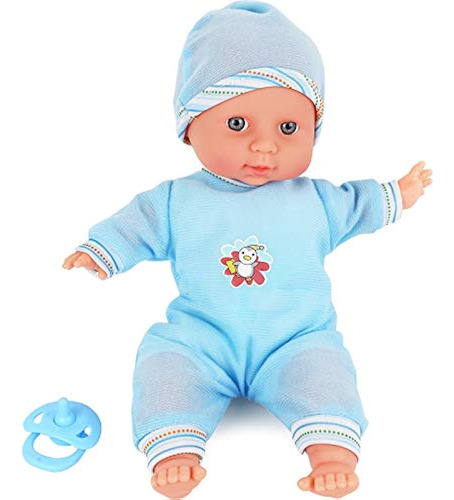 Click N Play Baby Boy Doll De 30 Cm Con Traje Azul Extraíble