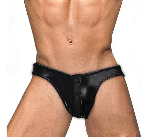 Body De Cuero Artificial Para Hombre, Entrepierna, Tanga Con