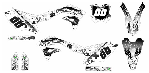 Kit Adesivos Moto Cross Trilha Kawasaki Kxf 450 2016 A 2018