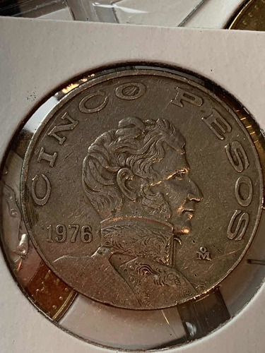 Moneda Mexicana 5 Pesos Año 1976 Excelente Estado