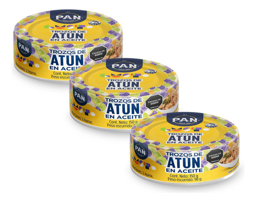 Atun Trozos En Aceite Gust Pan X3 Latas X150gr