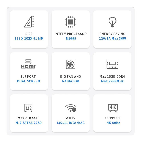 Imagen 2 de 10 de Mini Pc Intel 2.9ghz Ram 8gb 256gb M2 Dual Monitor Tv 4k Fhd