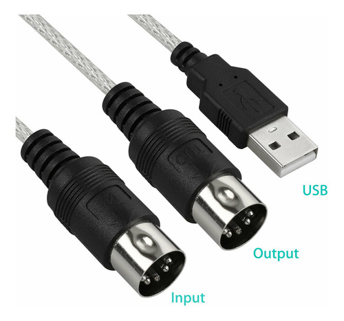 2x Conector De Conversor De Cabo Midi Para Usb Pc Para Sinte