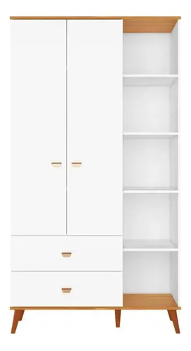 Guarda-roupa Infantil Bartira Ternura Com 5 Nichos 2 Portas Cor B...