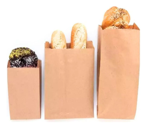 Bolsa Papel Kraft Para Panaderia N°3 - Pack X 500u Marrón Claro Kraft