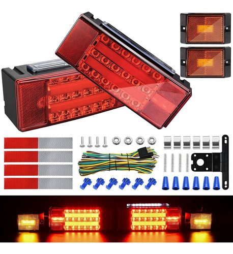 Kit De Luces Traseras Led Kohree P/ Tráiler, Sumergible, 12v