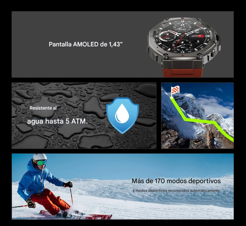 Reloj Smartwatch Running Gps Deportivo Negro Mesh Negro Negro