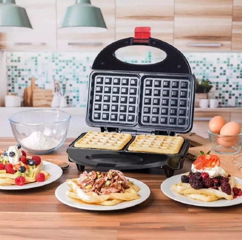 Boma Waflera Electrica Fácil De Limpiar Para 2 Wafles 750w Negro