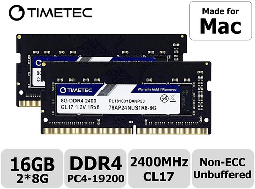 Memoria Ram Timetec Hynix Para Mac 16gb (2x8gb) Ddr4 2400mhz