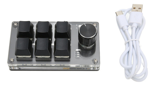 Teclado Mecânico Para Jogos, 6 Teclas, 1 Botão, Pequeno Usb