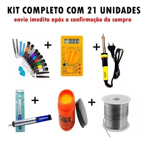 Kit De Ferro De Solda Eletrônica Completo