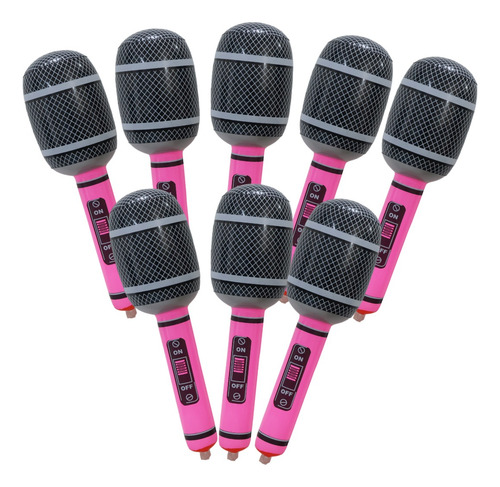 1 Microfono Inflable 55cm Colores Fiesta Batucada Karaoke