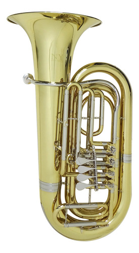Tuba Tu 400r Bb Com Rotor Laqueada Dourada Com Case New York Cor Dourado