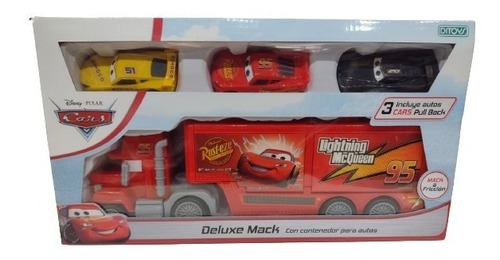 Cars Camion Deluxe Mack 33cm A Fricción Con 3 Autos Ditoys