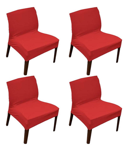 Kit 4 Capa De Cadeira Master Flexível Vermelha Sultan