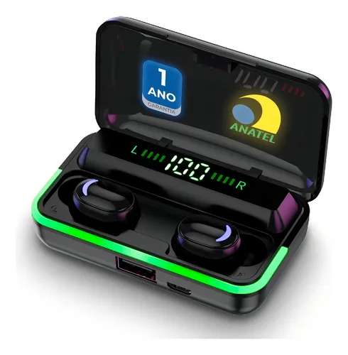 comprar Fone De Ouvido Bluetooth E10 Tws A Prova Dágua Power Bank Cor Preto
