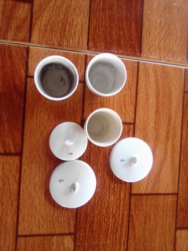 Imagen 2 de 2 de Crisoles De Porcelana Usados Con Tapa Set De 3