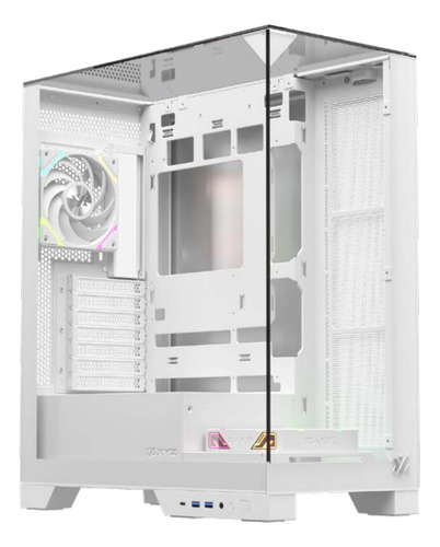 Gabinete Xyz Trifecta 2 Fans Argb Controller 3d Glass Usb C White