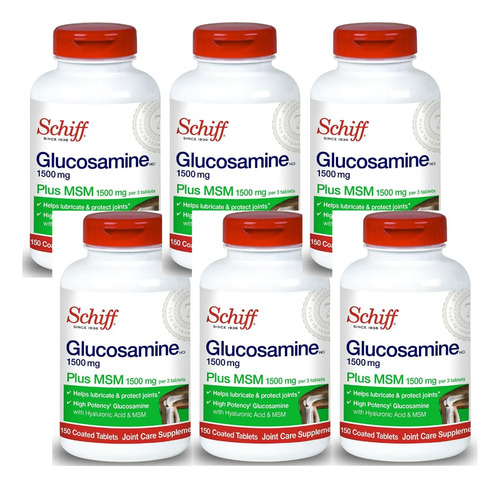 Schiff Glucosamina 1500mg Plus Msm Y Acido Hialuronico, 150