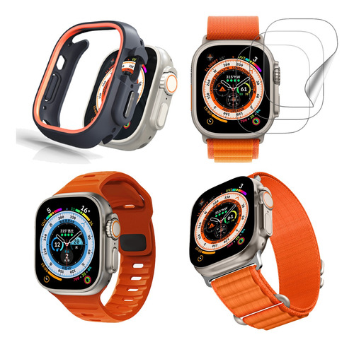 2 Correas Y Funda Film Protectora Para Apple Watch Ultra