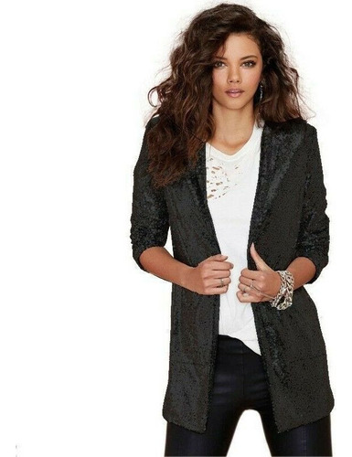 Chaqueta De Traje De Fiesta De Lentejuelas Moda Casual Damas